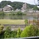 ２階のクラスルームからの眺め---広瀬川